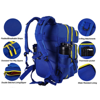 Sac à dos tactique de sport Trailpop avec logo personnalisé, imperméable, pour les voyages en plein air, les athlètes, la remise en forme, bleu marine, 45L, sac de sport