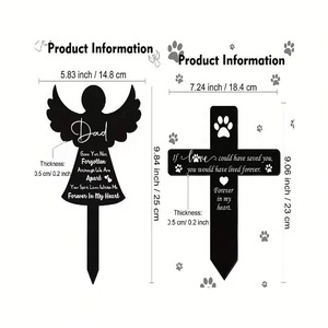 Evcil Hayvan Küçük Mezar Taşı Haç/melek kedi Köpek Anıtı Kişiselleştirilmiş Yaratıcı Yüksek Kaliteli Kişiselleştirilmiş Plastik Oyma Ruhu Yepyeni - Product Image 3