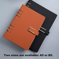 Planificateurs à reliure A6 personnalisés, couverture rigide en PU, agenda, journal, bouton, couverture rigide, carnet à spirales, agenda pour l'école, les affaires