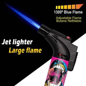 Briquet torche incliné à jet, rechargeable, coupe-vent, en plastique, logo personnalisé, livraison rapide en 7 jours, pour cigares, barbecue en plein air, par TECHNO Factory - Product Image 2