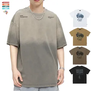 Korte Mouw Drop Shoulder Dikke Oversized Pima Katoenen T-Shirt Fit Tee Blanco T-Shirts