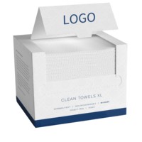 Serviettes nettoyantes jetables en fibre de bambou personnalisées, type tiroir XL, épaisses, douces, lingettes sèches 25*30cm, 50 unités pour peaux sensibles