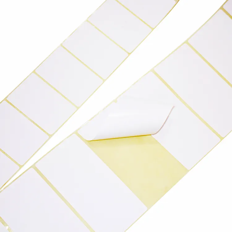 कस्टम 58x60 58x40 प्रत्यक्ष थर्मल लेबल खाली या मुद्रित स्वयं चिपकने वाला कागज स्टीकर सफेद बारकोड 58mm पैमाने लेबल रोल