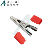 JIALUN 35mm Black Red Insulated Metal Crocodile Alligator Electrical Test Clips for Leads