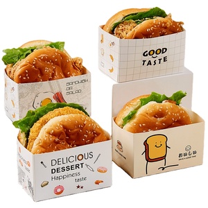 Custom Logo Printing disposable food packaging cardboard burger takeaway food packaging noodle box