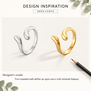 แหวนเปิดวงกลมสแตนเลสสตีลชุบทอง 14K แบบสุญญากาศ ปรับขนาดได้ ดีไซน์สวยงาม สีทอง - Product Image 5