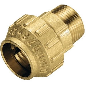 Raccordo dritto in ottone Tiemme 1 x 32 mm per connettori acqua da giardino - Product Image 1