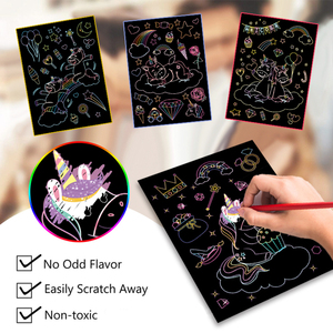 Wholesale DIY Funny <strong>rainbow</strong> unicorn Theme Magic Scratch Art Paper Scratch off Drawing <strong>Book</strong> Kids Drawing <strong>Book</strong>