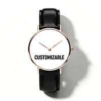 Reloj con Foto y Logotipo Personalizado para Hombre y Mujer, Reloj de Pulsera Personalizado con Correa de Cuero para Regalo Promocional