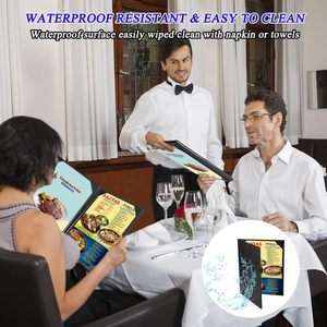 Nhà Máy Trực Tiếp Nhà Hàng Đám Cưới Thanh <span class=keywords><strong>Menu</strong></span> Bao Gồm Chủ Sở Hữu 8.5X11 Inch Chất Lượng Cao Da Thực Đơn Chống Thấm 1 Mảnh Tùy Chỉnh - Product Image 5