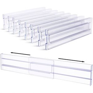 Home Clear <b>Plastic</b> Kitchen <b>Drawer</b> Dividers Adjustable <b>Storage</b> Separators Injection-Molded - Product Image 1