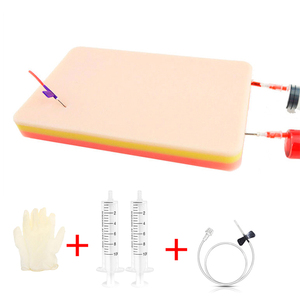 Fitin TPE 4 Veins Large IV Venipuncture Practice Pad With Realistic Blood Return For Medical Science Nursing Injection Training