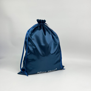 Bolsas de Satén Azul Marino Personalizadas con Cordón, Bolsas de Compras de Algodón - Bolsas de Satén de Seda de Lujo para Ropa de Cama y Almohadas - Product Image 5