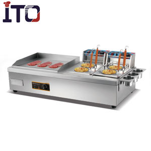 Attrezzatura Professionale da Cucina Piastra Elettrica Multifunzione con Friggitrice Profonda ASQ 880 - Product Image 2