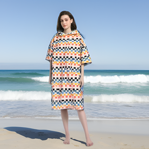Poncho de Microfibra con Capucha para Cambiarse de Ropa Después del Surf, Ecológico, Antimicrobiano, Súper Absorbente, de Secado Rápido, Suave y Cálido, para el Hogar y la <span class=keywords><strong>Playa</strong></span> - Product Image 1