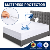 Protège-matelas imperméable à 6 côtés avec fermeture éclair, housse de matelas lavable en machine, protège-matelas zippé pour lit queen size