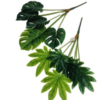 Bouquet de feuilles artificielles Monstera Deliciosa, 7 fourches, verdure réaliste, plante pour décoration florale de mariage, hôtel, maison