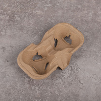 Support jetable en fibre de pulpe pour 2/4 gobelets – Plateau de transport pour café, thé et boissons chaudes à emporter
