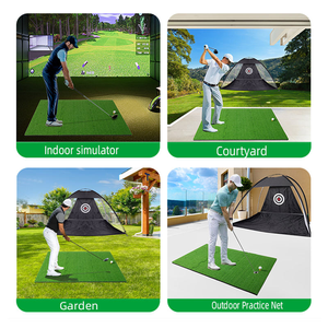 Tapis d'entraînement <span class=keywords><strong>de</strong></span> golf GP Swing Trainer, 3 sections, matériau PP robuste, coussin antidérapant, installation rapide pour la maison, le jardin, le simulateur - Product Image 5