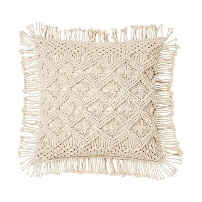 Lüks Boho fas Nordic örgü Frange örgü pamuk yastık kapakları 45x45 atmak yastık örtüsü veya ev dekor kanepe