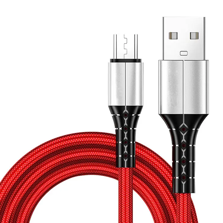 Cable de carga rápida Usb a tipo C, Cable de carga rápida de nailon trenzado, color negro, rojo y verde, alta calidad