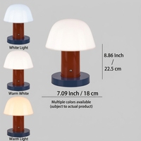 Lampe de bureau moderne en ABS, design LED, avec commande par interrupteur et recharge, pour salon, chambre à coucher, chevet, motif champignon et bourgeon de fleur, pour l'exportation