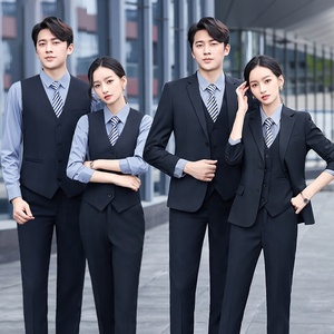 Vêtements de travail à fermeture à simple boutonnage Adultes Ventes immobilières 4S Store Business Hommes Femmes Trois pièces Gilet formel <span class=keywords><strong>Costume</strong></span> - Product Image 4