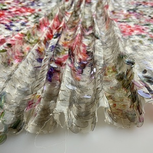 Shaoxing Nhà Máy Dệt Giá 3D Floral VOAN THÊU Lớn In Sequin Vải Thêu Cho Lady Fashion Dress S-10906 - Product Image 5