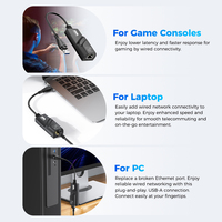 Adaptador USB a Ethernet Gigabit 1000Mbps USB-A RJ45 para Laptop, PC y Consola