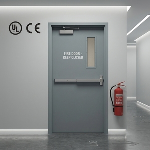 Puerta de Acero Resistente al Fuego por 2 Horas para Escaleras de Apartamentos, Escuelas, Granjas, Supermercados, Uso en Comedores, Edificios Comerciales, Salida de Emergencia - Product Image 1