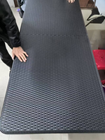 Mesa Plegable Portátil de Plástico para Catering, Jardín y Picnic, Imitación Ratán Negro, de 6 y 8 pies de Largo