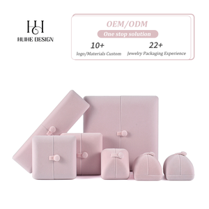 Luxury <strong>Pink</strong> Velvet <strong>Jewelry</strong> <strong>Box</strong> with Custom Logo, Elegant Gift Packaging for Women for Necklace Ring Earring Storage - Product Image 1