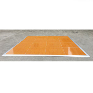 Plancher de danse portable en bois blanc et bois clair, 1x1m, léger - Product Image 6