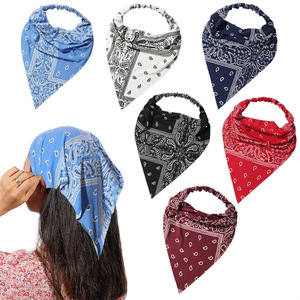 Foulard Elastico per <span class=keywords><strong>Capelli</strong></span> Grande, <span class=keywords><strong>Bandana</strong></span> Triangolare Boho <span class=keywords><strong>con</strong></span> Clip, Fascia Antiscivolo <span class=keywords><strong>con</strong></span> Stampa Paisley, <span class=keywords><strong>Bandana</strong></span> alla Moda per Ragazze - Product Image 1