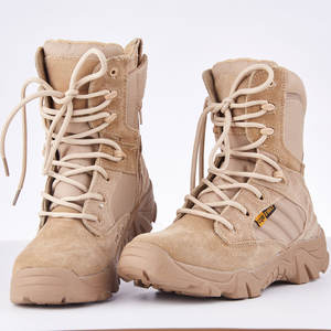 Bottes de combat tactiques pour hommes, chaussures d'hiver pour camouflage, prix bas, semelle en caoutchouc, daim du désert, nylon, bout rond, cuir véritable, maille - Product Image 2