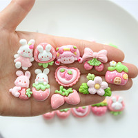 Accessoires en résine d'animaux de dessins animés mixtes en gros Charm Cream Glue Decorations