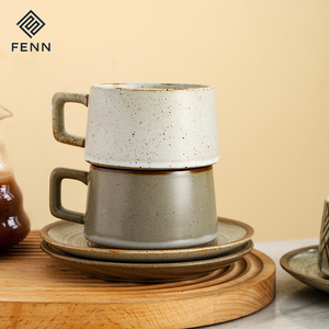 Fenn cốc trà cà phê theo phong cách Nhật Bản cổ điển cốc <span class=keywords><strong>Espresso</strong></span> cốc Coaster gốm cốc Cappuccino Latte cốc và đĩa 9 oz - Product Image 2