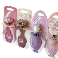 Bouquet de fleurs individuelles 520 roses, boîte à fleurs en carton blanc, forme ovale rectangulaire, emballage artisanal portable pour la fête des mères, Yiwu