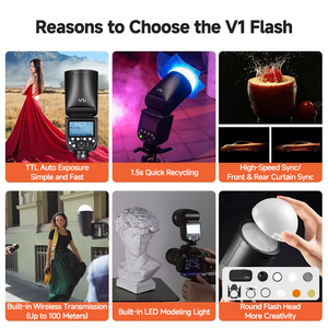 <span class=keywords><strong>Flash</strong></span> <span class=keywords><strong>Godox</strong></span> V100 <span class=keywords><strong>V1</strong></span> Pro pour Appareil Photo DSLR Lumière Photo Portable pour Prise de Vue Extérieure Synchrone à Haute Vitesse Compatible avec <span class=keywords><strong>Canon</strong></span> - Product Image 5