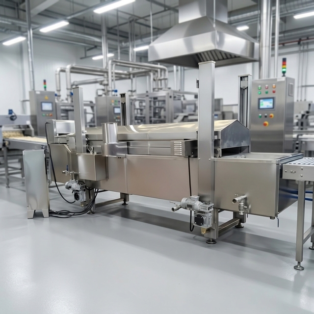 Fully automatic production line for deep fried corn flakes and potato chips machine