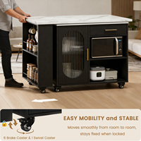 Table de cuisine contemporaine extensible et pliable Mesa Isla De Cocina, îlot de cuisine portable avec étagères de rangement