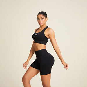 थोक महिलाओं की उच्च कमर त्वरित सूखी रंग अवरुद्ध योग चलाने वाली बाइक शॉर्ट्स पैंट - Product Image 1