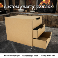 Boîte à pizza en carton ondulé B-Flute de 10'', 12'', 14'', 16'' en matériaux recyclés, adaptée aux aliments, avec impression de logo personnalisé en quatre couleurs