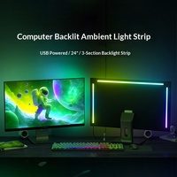 Bande lumineuse LED intelligente USB pour TV et jeux, synchronisation musicale RGB, rétroéclairage LED pour moniteur, décoration de salle de jeux PC, cadeaux de Noël