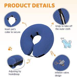 Farklı boyutlarda şişme yumuşak köpek tasmaları Waffle kumaş köpek boyun yaka Pet köpek postoperatif şişme kurtarma yaka - Product Image 2