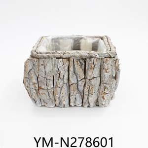 Cesta de Almacenamiento con Diseño de Madera Tallada a Mano, Económica, para Macetas - Product Image 2