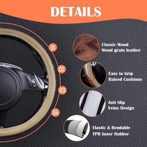 Nouveau <span class=keywords><strong>Volant</strong></span> de Direction en Cuir Artificiel de Luxe Sportif 2025 pour Voitures Pas Chères - Product Image 3