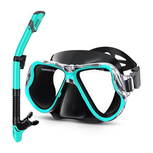 Logotipo personalizado Juegos de 2 piezas <span class=keywords><strong>Gafas</strong></span> templadas para adultos Conjunto de máscara de buceo Equipo de esnórquel con bolsa de malla - Product Image 3