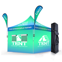 Carpa Personalizada para Ferias Comerciales 3x3, Impermeable y Resistente al Viento, Carpa Plegable de Aluminio con Ventanas y Puertas