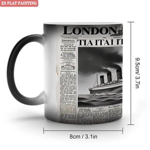 Mug en céramique noir givré 11oz, tasse à sublimation changeant de couleur à la chaleur - Product Image 1
